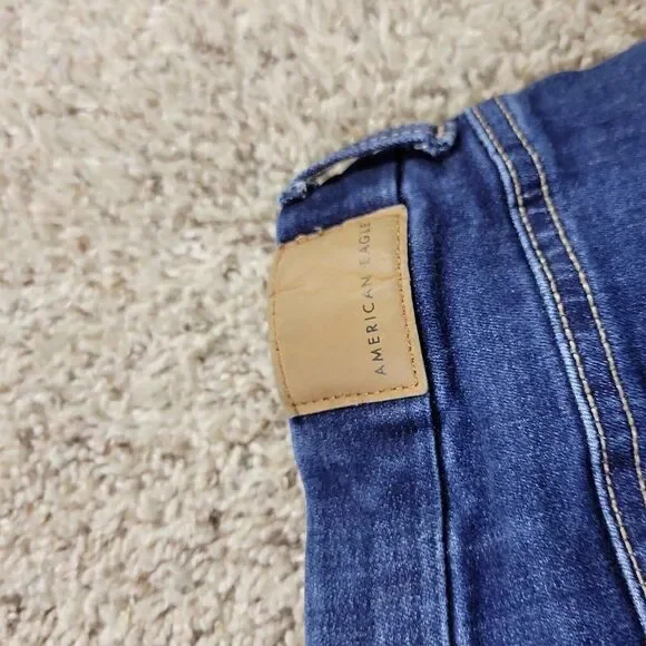 American Eagle Shorts Womens 4 Cury High-Rise Shortie Cut Off Dark Wash Denim - Picture 8 of 8